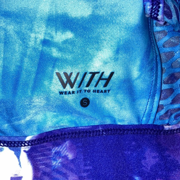 NEW Peloton x WITH Blue Moves High Neck Racerback Cutout Back Sports Bra Size S - Picture 9 of 9